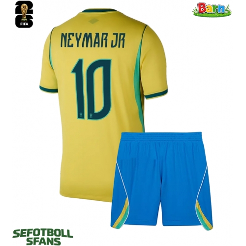Brasilien Neymar Jr #10 Hemmaställ Barn VM 2026 Kortärmad (+ Korta byxor) Brasilien Neymar Jr #10 Hemmaställ Barn VM 2026 Kortärmad (+ Korta byxor)